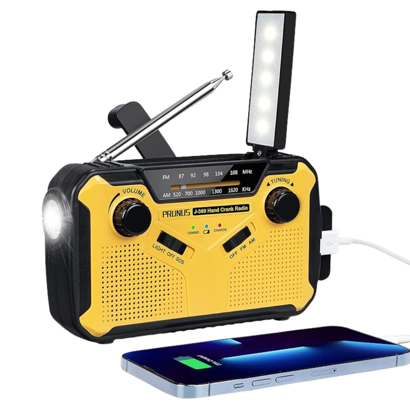 Noodradio (Dynamo, Batterijen, USB)