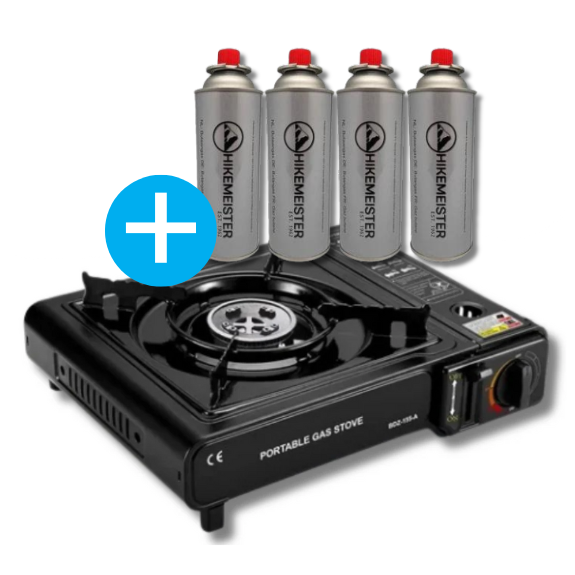 Gasstel (incl. 4 gasflessen)